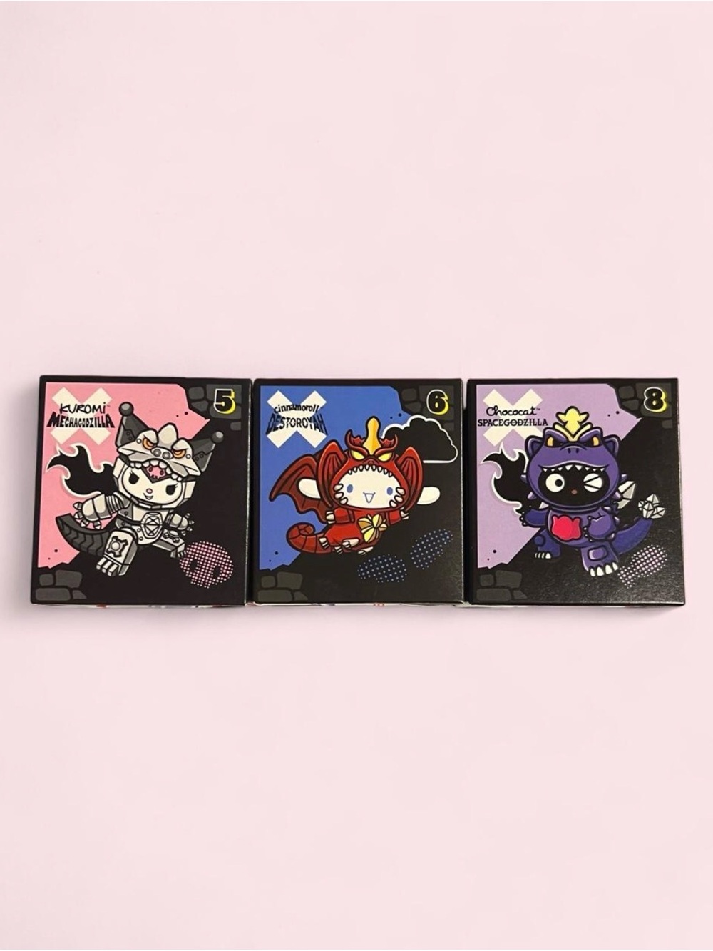 McDonalds Hello Kitty x Godzilla Kuromi Cinnamoroll Chococat 3 Pack